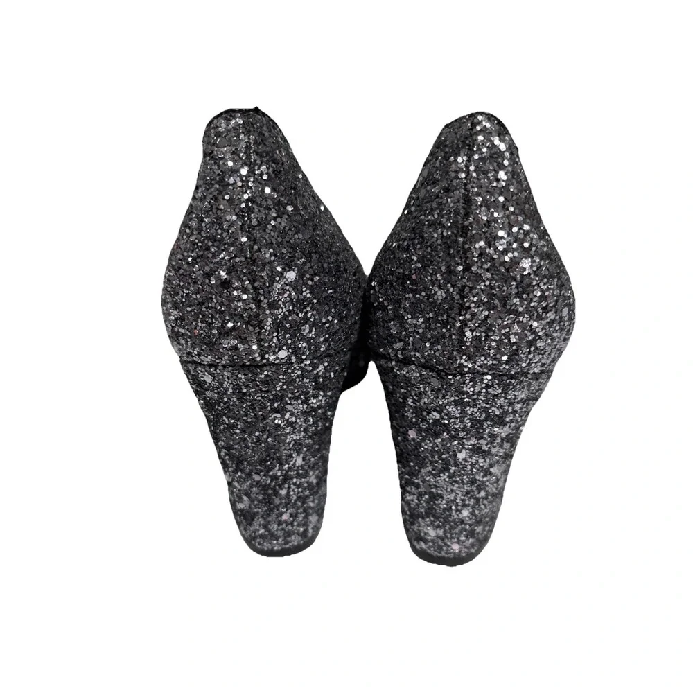 Torrid Sequined Heels Pumps Closed Toe Chunk Heel